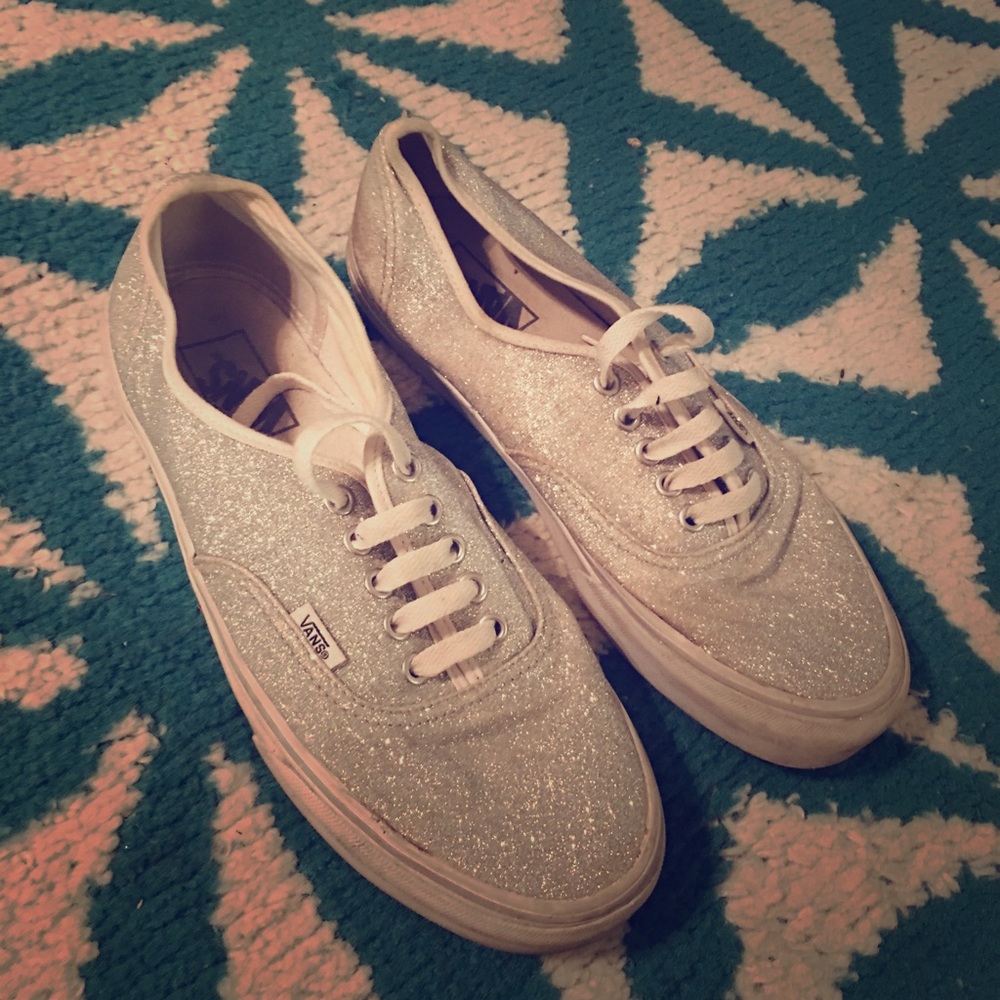 Vans Silver Glitter Shoes RARE